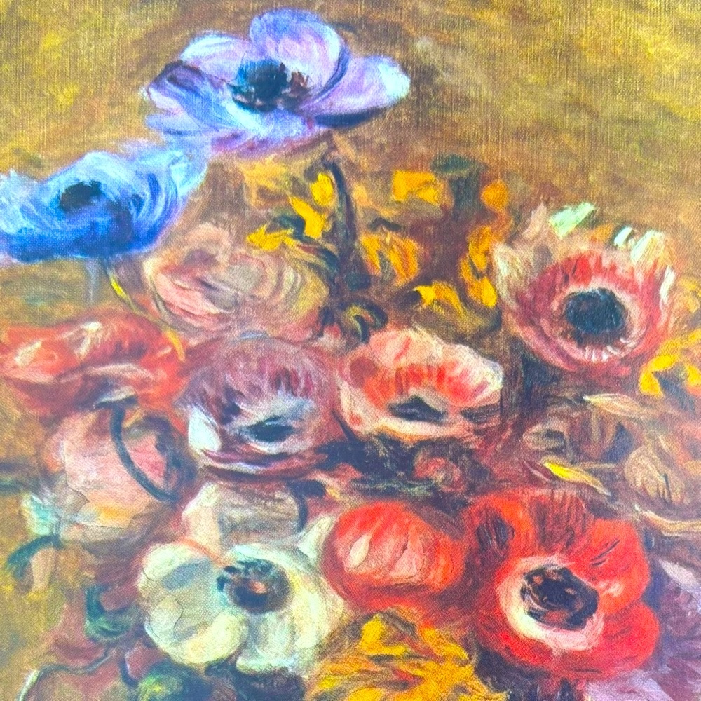 Artist Pierre-Auguste Renoir ANEMONES, 1898 Fine Art Print 50’s Vintage Original - Picture 2 of 4